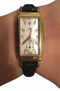 Michele Black Sparkles Deco Watch