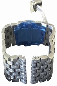 Michele Silver with Diamonds New Deco Ii Mid Tapered Ss Bracelet - Watch