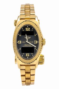 Breitling Black Emergency K76321 43mm Dial with 18k Yellow Gold Watch