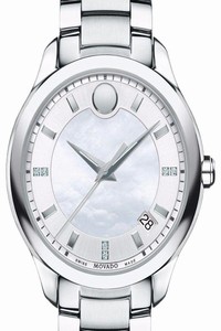 Movado Silver Stainless Diamond Mop Dial Bellina 0606978 Watch