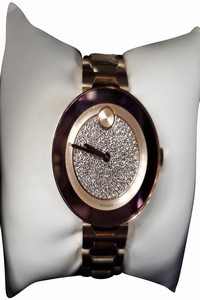 Movado Rose Gold Crystal Pave Dial Ladies 3600493 Watch
