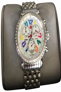 Michele Stainless Steel Csx Carousel Diamond Watch