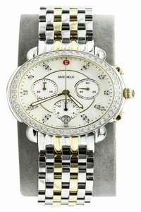 Michele  Two Tone / Stainless Steel/ Gold Plated Condition Sidney Diamonds Chronograph Ladies Watch