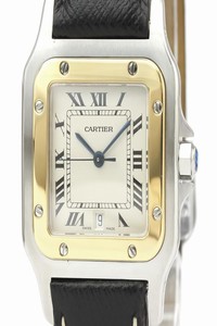 Cartier Santos Galbee Quartz Stainless Steel Yellow Gold (18k) Mens Dress 187901 Watch