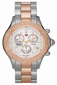 Michele Rose Gold/ Silver Limited Edition Jetway Mop Mw17a01d2025 Tax) Watch
