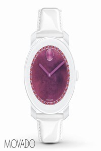 Movado Womens Bold White Leather 3600269 Watch