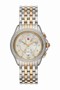 Michele Two Tone Belmore Swiss Quartz Diamond Accent Bracelet Mww29b00001 Watch