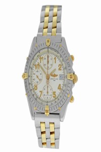 Breitling Gold Silver Chronomat B13050.1 Steel Date 39mm Watch