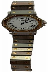 Cartier Stainless Steel and Gold Santos Mens Watch
