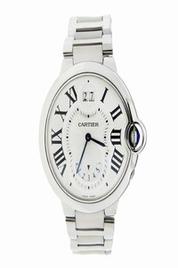 Cartier White Ballon Bleu Stainless Steel with Annual Calander & Date Wheel Watch