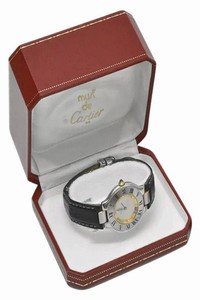 Cartier Black Ss 18k Overlay De Must 21 Watch