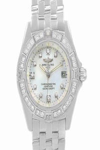Breitling Mop 18k White Gold Diamond Callistino Womens Wristwatch 29mm Watch