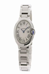 Cartier W69010z4 Baron Blue 28mm Stainless Steel Ss Ladies Watch