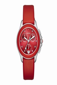 Michele Red / Silver Cape  Chrono Sunray Dial Mww27c000004 Watch
