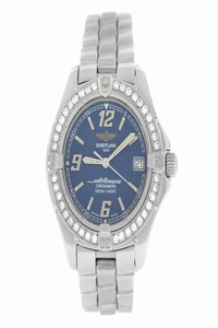 Breitling Silver Ladies Colt Ocean A57350 Steel Diamond Date Quartz 34mm Watch