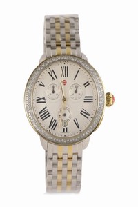 Michele Silver Gold Two Tone Serein Diamond Watch
