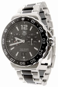 TAG Heuer Black Mint Men Formula 1 Chrono Alarm Wau111c Ceramic/Ss Date 42mm Watch