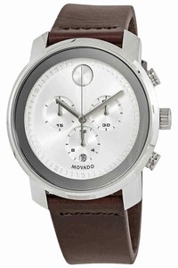 Movado Silver/Brown 3600465 Mens Bold Blue Quartz Watch