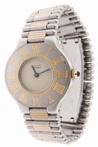 Cartier Silver Must 21 Bullet 18k Yellow Gold & Ss 31mm B&p Watch