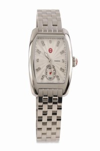Michele Silver Urban Mini Diamond Dial Watch