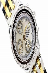 Breitling Gold and Stainless Steel 4ct Mens 2-tone Chronographe with Diamond Bezel Watch