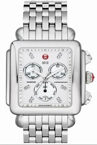 Michele Stainless Steel Deco Diamond Mww06z000012 For Women Watch