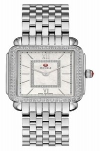 Michele Silver Deco Ii Mid-size Diamond Dial Ladies (Mww06i000001) Watch