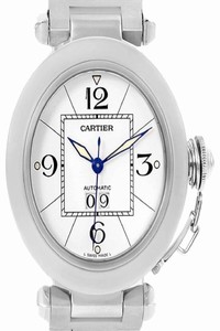 Cartier White Pasha C Midsize Dial Steel W31044m7 Watch