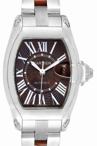 Cartier Walnut Burl Wood XL Roadster White Gold Limited Edition W6206 Watch