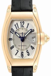 Cartier Silver Roadster 18k Yellow Gold Large Mens W62005v2 Watch
