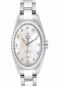 Omega Mother-of-pearl Box Aqua Terra 34 Steel Diamond Ladies 231.15.34.20.55.002 Watch
