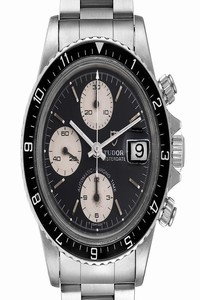 Tudor Bicolor Black Oysterdate Big Vintage Chronograph Steel Mens 79170 Watch