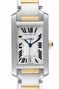 Cartier Silver Tank Francaise Steel Yellow Gold Large Unisex W51005q4 Watch