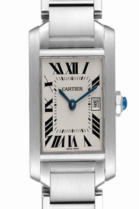 Cartier Silvered Tank Francaise Midsize 25mm Ladies W51011q3 Watch
