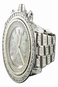 Breitling Stainless Steel XL Custom Super Avenger Aeromarine 52 Mm Genuine Diamond 22 Ct Watch