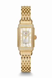 Michele Gold Stainless Steel Deco Madison Mid Diamond Womens Mww06g000003 Watch