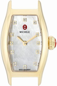 Michele Gold Womens Urban Coquette Mother Of Pearl Diamond Dial Watch