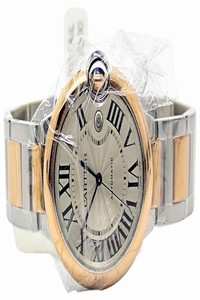 Cartier Silver Ballon Bleu 42mm Steel and 18k Rose Gold Ref W2bb0004 Watch