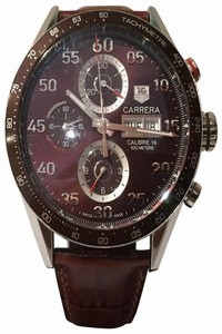TAG Heuer Silver Mens Carrera Cv2a12 Calibre 16 Date Chronograph Watch