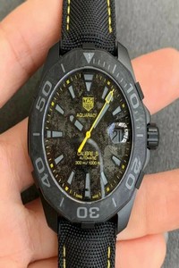Aquaracer Calibre 5 Yellow Carbon TBF 1:1 Best Edition Carbon Dial on Nylon Strap A2824