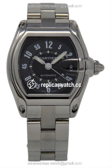 Cartier Silver Roadster Black Dial Mens Watch Cartier Silver Roadster Black Dial Mens Watch
