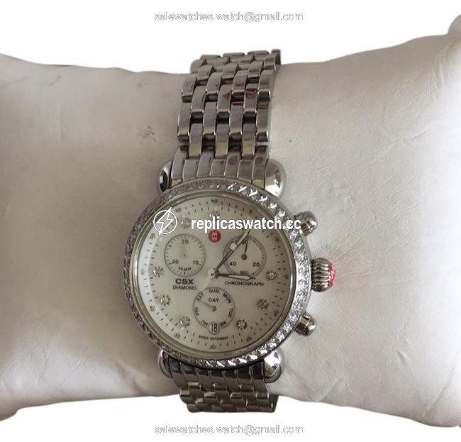 Michele Silver Stainless Steel 36mm Csx Watch Michele Silver Stainless Steel 36mm Csx Watch
