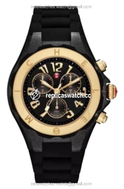 Michele Black and Gold Jelly Tahitian Bean Watch Michele Black and Gold Jelly Tahitian Bean Watch