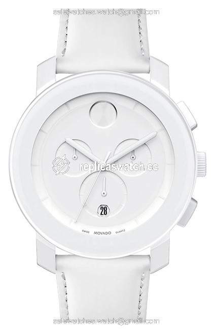 Movado White (3600011) Bold Leather Strap Chronograph Watch Movado White (3600011) Bold Leather Strap Chronograph Watch