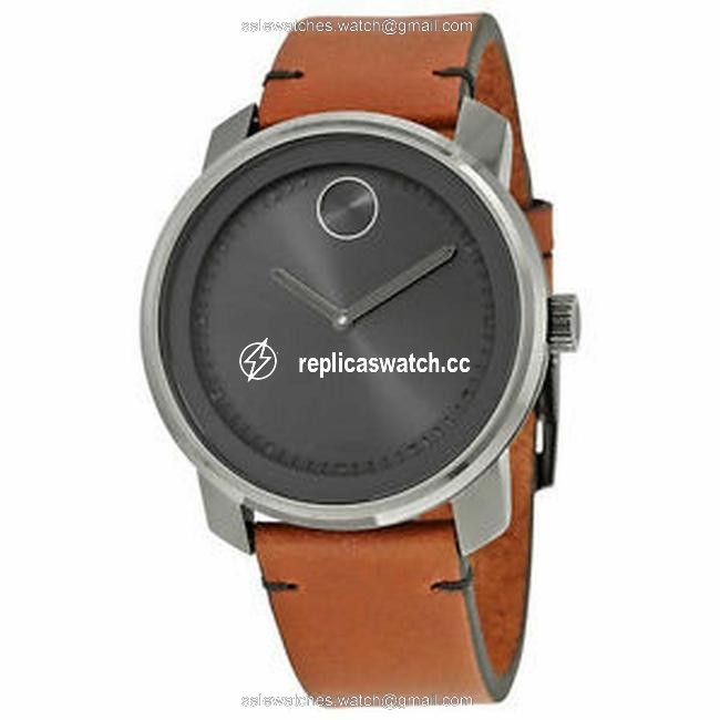 Movado Grey/Brown Leather 3600366 Mens Bold Quartz Watch Movado Grey/Brown Leather 3600366 Mens Bold Quartz Watch