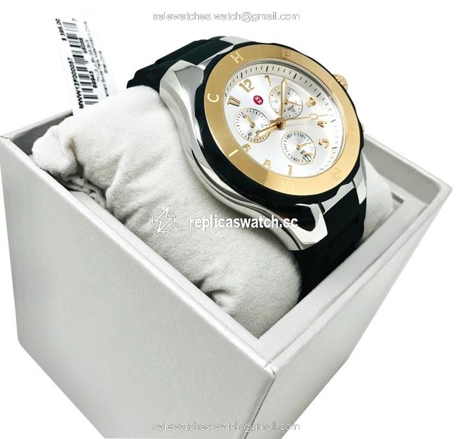 Michele Black/Silver/Gold-tone Jelly New Tahitian Bean Two-tone Golden Mww12f000057 Watch Michele Black/Silver/Gold-tone Jelly New Tahitian Bean Two-tone Golden Mww12f000057 Watch