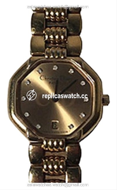 Dior Gold Gold-plated Diamond Watch Dior Gold Gold-plated Diamond Watch