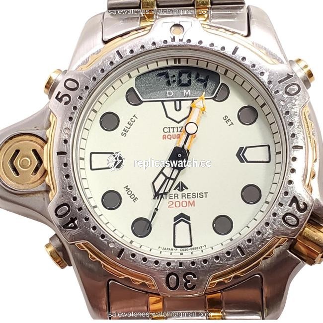 Citizen Silver Gold Vintage Promaster Aqualand Analog Digital Quartz Mens Watch Citizen Silver Gold Vintage Promaster Aqualand Analog Digital Quartz Mens Watch