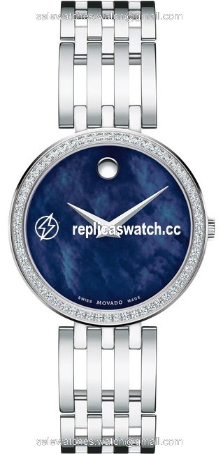 Movado Silver Esperanza Blue Mother Of Pearl Diamond Womens Quartz 0607231 Watch Movado Silver Esperanza Blue Mother Of Pearl Diamond Womens Quartz 0607231 Watch