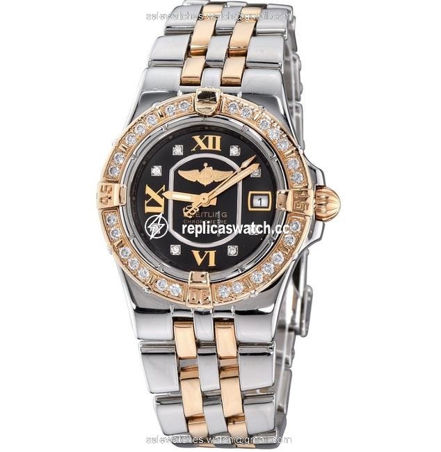 Breitling Galactic 30 18k Gold Diamonds Watch Breitling Galactic 30 18k Gold Diamonds Watch